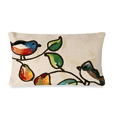 Buy Liora Manne Oblong Outdoor Throw Pillow in Song Birds Cream from Bed Bath & Beyond