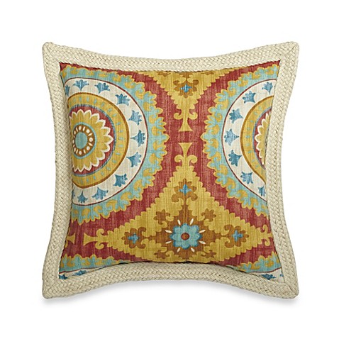 18-Inch Square Decorative Pillow with Trim in Sunset - Bed Bath & Beyond