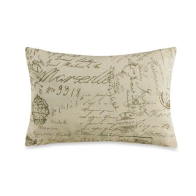 HiEnd Accents Fairfield Printed French Script Throw Pillow - www.BedBathandBeyond.com