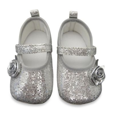 silver glitter ballerina shoes