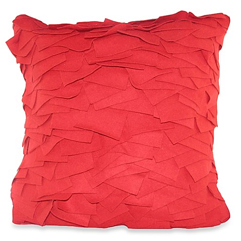 Buy Felt Ruffle Square Throw Pillow in Red from Bed Bath & Beyond