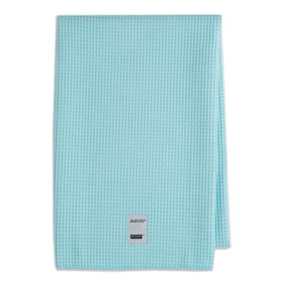 aquis waffle weave towel turquoise hair