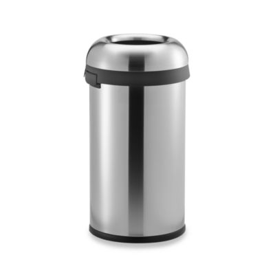simplehumanÂ® Brushed Stainless Steel Bullet Open 60-Liter Trash Can