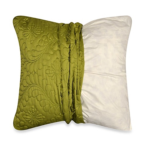 MYOP Pucker Quilted Square Throw Pillow Cover in Apple Green - Bed Bath & Beyond