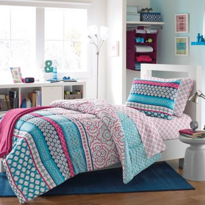 Kenzie Reversible Dorm Comforter Set - BedBathandBeyond.com
