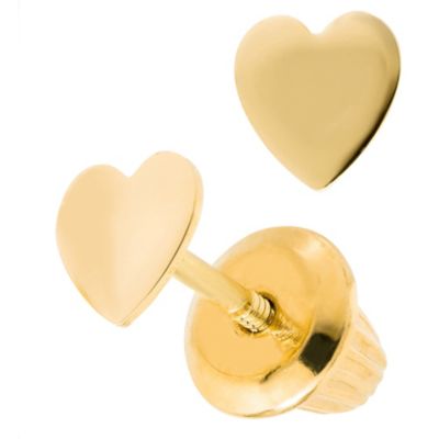 yellow things precious earrings heart 14k gold children