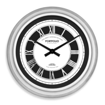Raised Roman Numeral 20-Inch Wall Clock in Antique Silver - Bed Bath