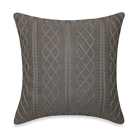 Real Simple Tyler Knit Square Throw Pillow in Grey - Bed Bath & Beyond
