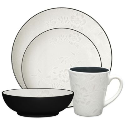 noritake colorwave graphite bloom dinnerware 48pc