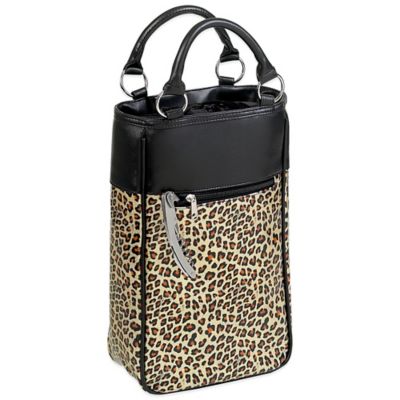 leopard print wine bag