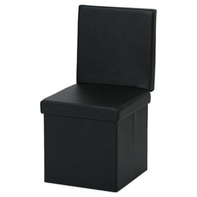 Buy FHE Folding Ottoman Chair in Black from Bed Bath & Beyond