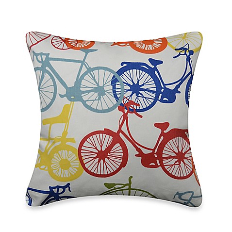 Bike Print Square Throw Pillow - Bed Bath & Beyond