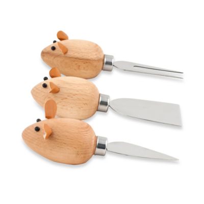 3) Kikkerland® mouse Cheese knives  cheese Mouse Design (Set Knives of