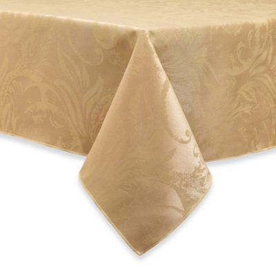 Buy Autumn Scroll Damask 60-inch X 144-inch Tablecloth In Gold From Bed 