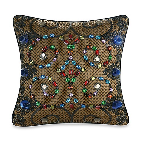 Nanette Lepore Baroque Jewels Square Throw Pillow in Teal - Bed Bath & Beyond