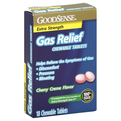 gas relief chewable tablets goodsense strength count cherry extra crme bed