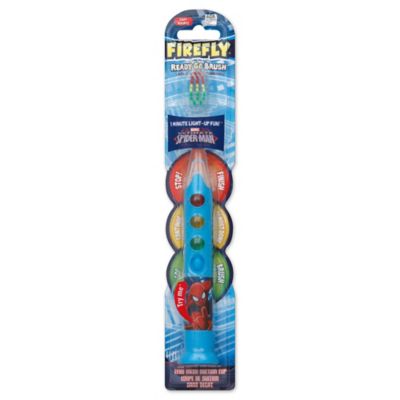 spider brush man firefly toothbrush timer ready light marvel