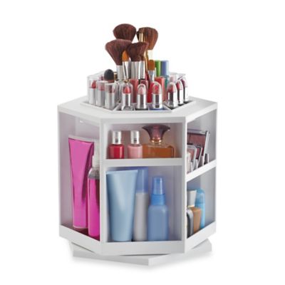 Lori Greiner® Spinning Cosmetic Organizer in White - www 