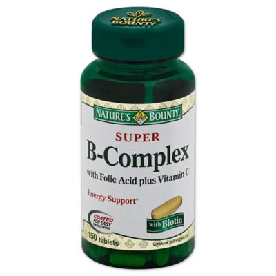 Nature's Bounty® Super B-Complex With Folic Acid/Vitamin C Supplement ...