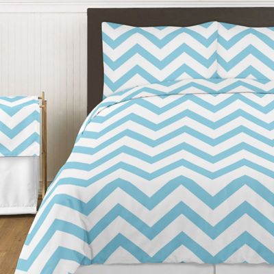 Sweet Jojo Designs Chevron Bedding Collection&nbsp;in Turquoise and White