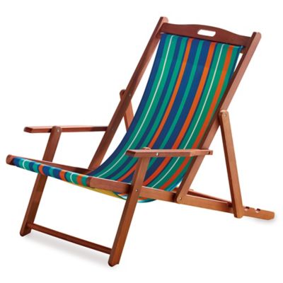 Buy Resort Striped Folding Wood Beach Chair from Bed Bath & Beyond