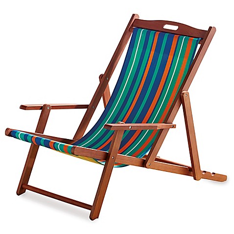 Buy Resort Striped Folding Wood Beach Chair from Bed Bath & Beyond