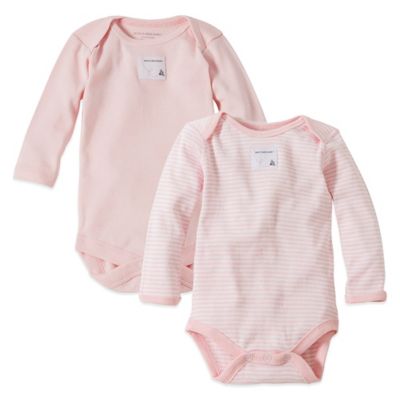 baby bodysuits burt bees stripe organic solid sleeve cotton pack pink