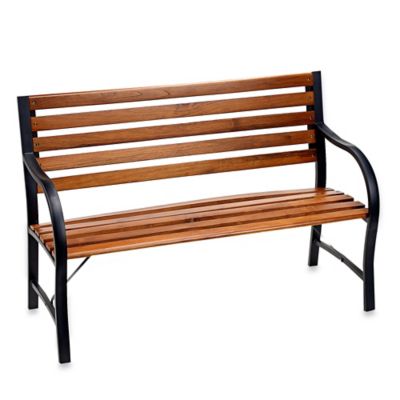Wood and Metal Garden Bench - Bed Bath & Beyond