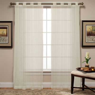 Buy Spoolweave Natural Sheer 84-Inch Window Curtain Panel From Bed Bath ...