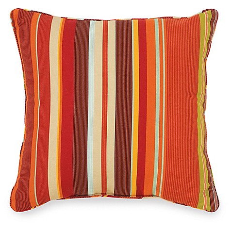Buy 20-Inch Outdoor Square Throw Pillow in Spice Stripe from Bed Bath & Beyond