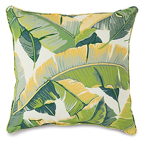 Large Leaves 17-Inch Square Outdoor Throw Pillow - Bed Bath & Beyond
