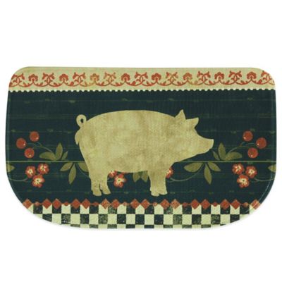 pig kitchen rug retro bacova memory foam inch printed rugs beige bedbathandbeyond navy wanelo