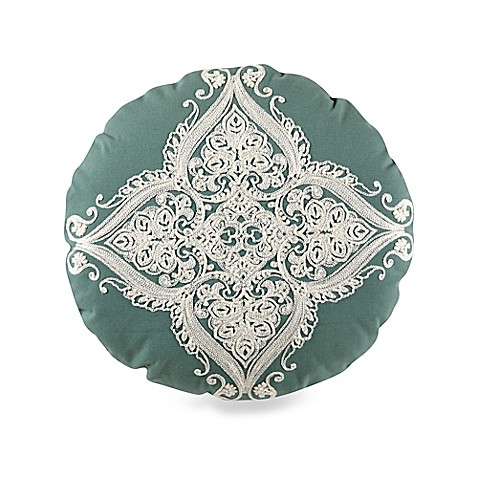 Buy Bloomsfield Round Throw Pillow in Blue from Bed Bath & Beyond