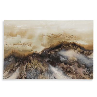 Geode Lacquer Floating Canvas Art in Brown