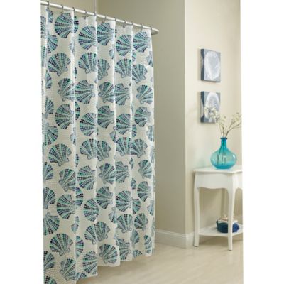 Yellow Print Shower Curtain Avanti Hampton Shells Shower