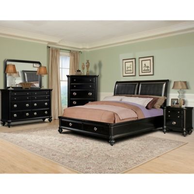 Buy Klaussner Danbury 5-Piece Queen Bedroom Set in Black from Bed Bath ...