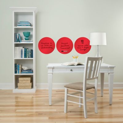 WallPops!® Peel + Stick Dry-Erase Dot Decals in Red Orange (Set of 3