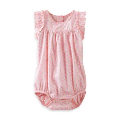 OshKosh B'gosh® Flutter Sleeve Floral Poplin Bodysuit In Pink - Buybuy BABY