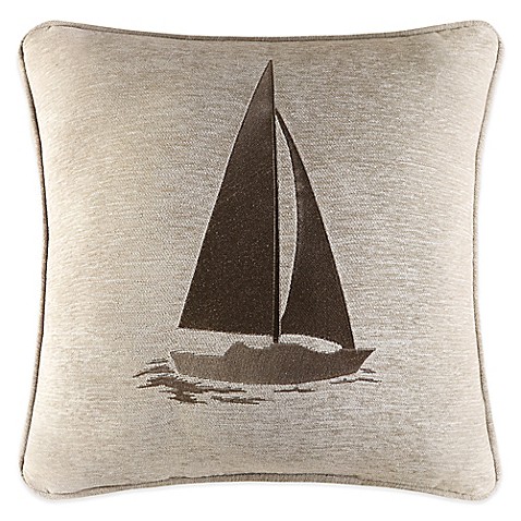 J. Queen New York Newport Sailboat Square Throw Pillow - www.BedBathandBeyond.com