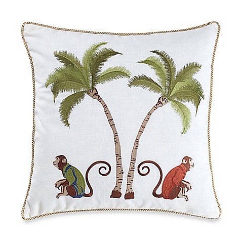 Buy Monkey Palm Tree Square Throw Pillow in Multi from Bed Bath & Beyond
