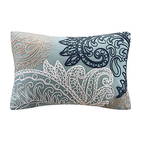Buy INK+IVY Kiran Embroidered Oblong Throw Pillow in Blue from Bed Bath & Beyond