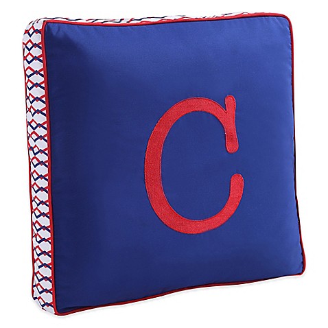 Letter Square Throw Pillow in Blue - Bed Bath & Beyond