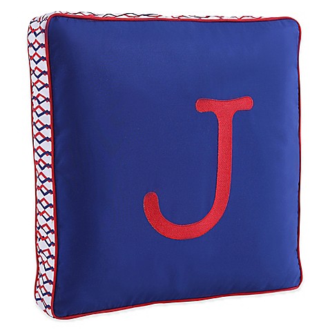 Letter Square Throw Pillow in Blue - buybuy BABY