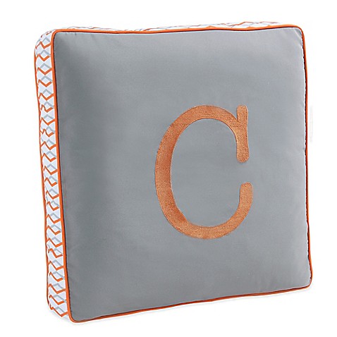 Buy Letter Square Throw Pillow in Grey from Bed Bath & Beyond