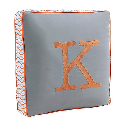 Buy Letter Square Throw Pillow in Grey from Bed Bath & Beyond