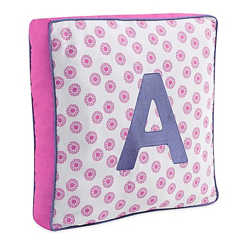 Letter Square Throw Pillow in Pink - Bed Bath & Beyond