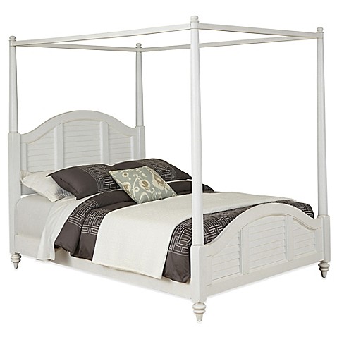 ... Home Styles Bermuda Queen Canopy Bed in White from Bed Bath & Beyond
