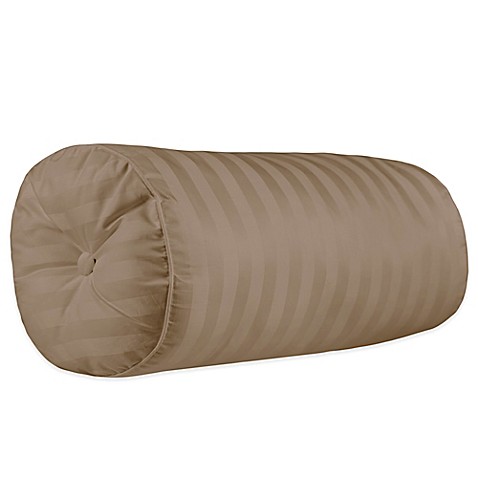 500-Thread-Count Damask Stripe Bolster Throw Pillow - www.BedBathandBeyond.com