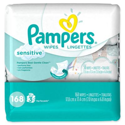 Pampers® 168-Count Sensitive Baby Wipes 3x Travel Pack - buybuy BABY