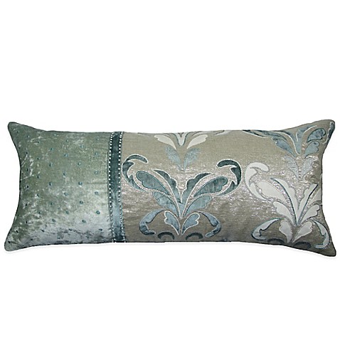 Buy Goa Hand Embroidered Oblong Throw Pillow in Blue from Bed Bath & Beyond